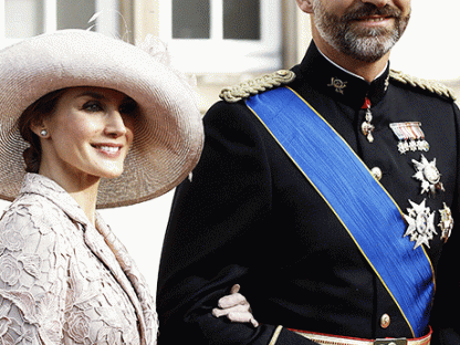 Auch´ Kronprinz Felipe von Spanien und seine Frau Prinzessin Letizia feierten mit dem Paar