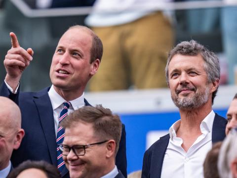 Prinz William und König Frederik im Stadion bei EM
