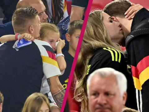 Toni Kroos mit seiner weinenden Tochter und Manuel Neuer lässt sich nach EM-Viertelfinale von Anika Neuer trösten