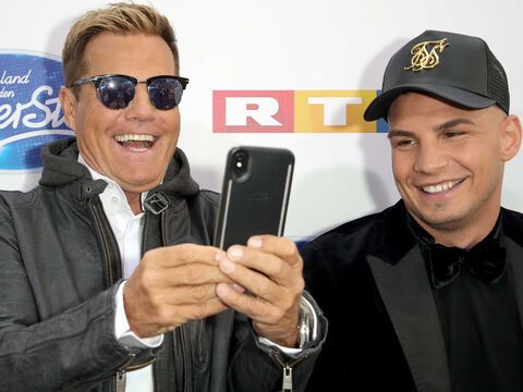Dieter Bohlen und Pietro Lombardi machen ein Selfie