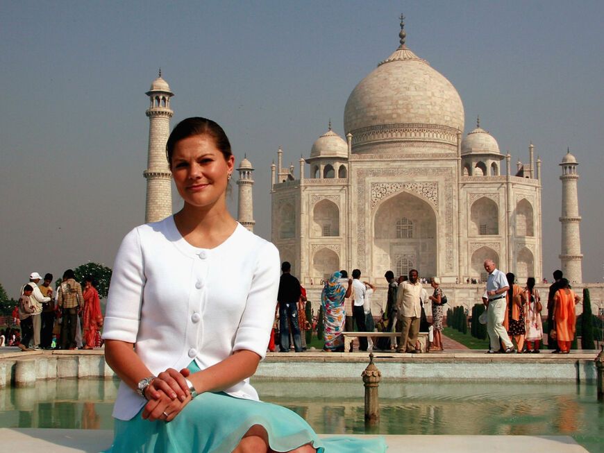 Prinzessin Victoria besucht das Taj Mahal, 2008. 