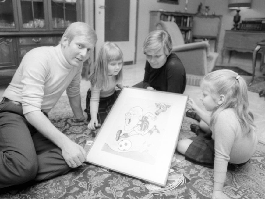 Karl-Heinz Schnellinger mit seiner Familie, 1970